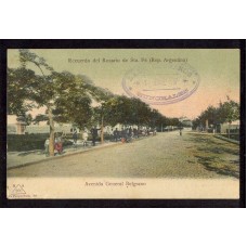 SANTA FE ROSARIO AVENIDA BELGRANO ARGENTINA ANTIGUA TARJETA POSTAL